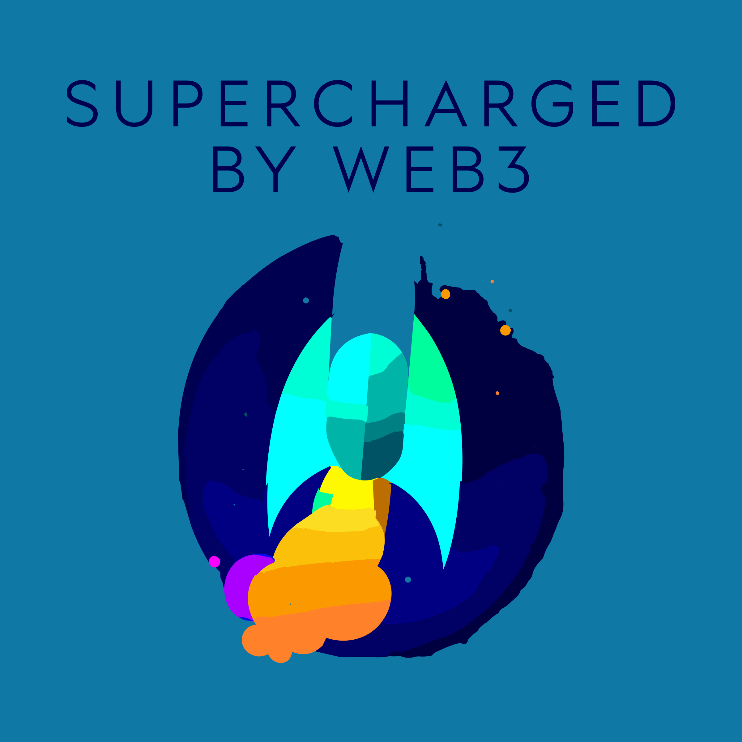 Логотип компании «Supercharged by Web3»